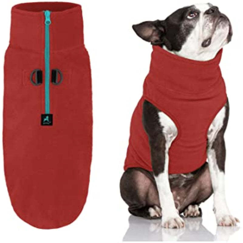 Fleece Vest Dog Sweater Warm Pullover Fleece Dog Jacket-Paw Print Pad