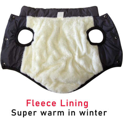 2 Layers Fleece Lined Warm Dog Jacket For Puppy Winter Cold Weather,Soft Windproof Small Dog Coat-Paw Print Pad