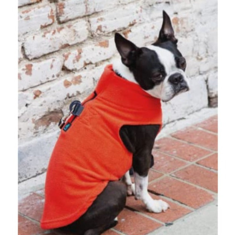 Fleece Vest Dog Sweater Warm Pullover Fleece Dog Jacket-Paw Print Pad