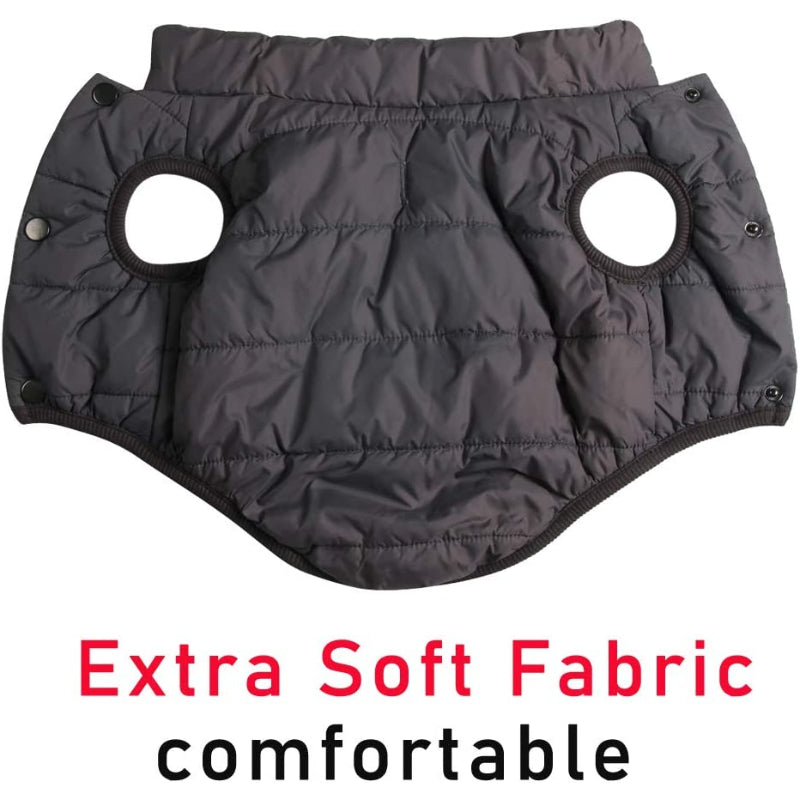 2 Layers Fleece Lined Warm Dog Jacket For Puppy Winter Cold Weather,Soft Windproof Small Dog Coat-Paw Print Pad