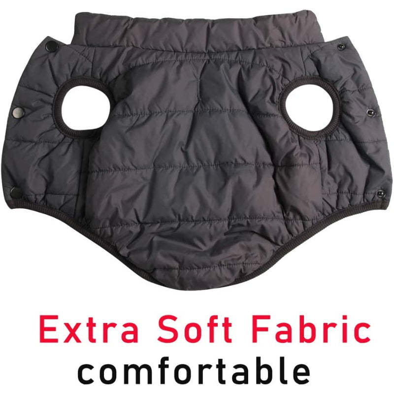 2 Layers Fleece Lined Warm Dog Jacket For Puppy Winter Cold Weather,Soft Windproof Small Dog Coat-Paw Print Pad