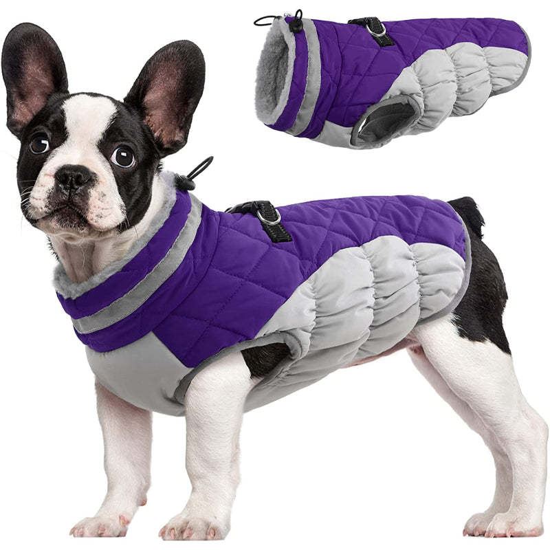 Padded Vest Jacket Dog Winter Coat Windproof Warm Winter Dog Jacket-Paw Print Pad