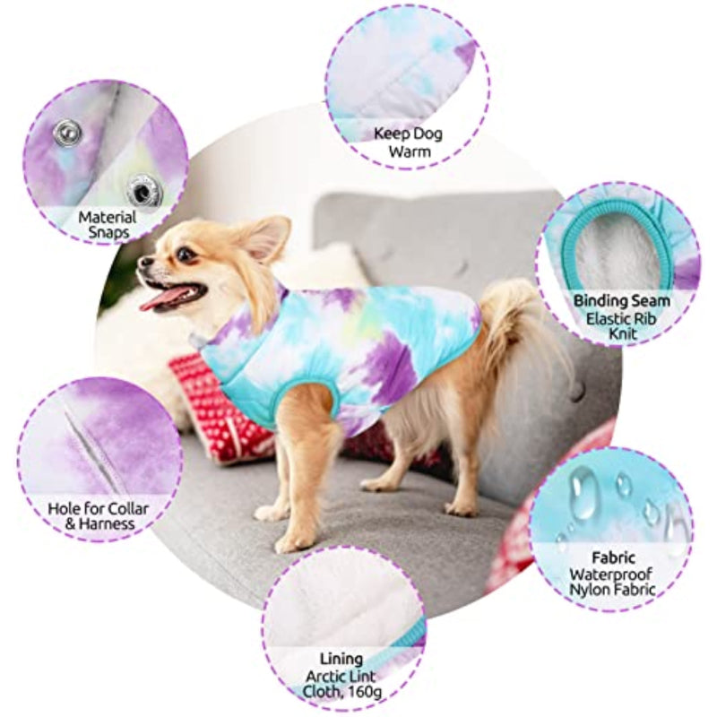 Windproof Dog Winter Coat Waterproof Dog Jacket Warm Dog-Paw Print Pad