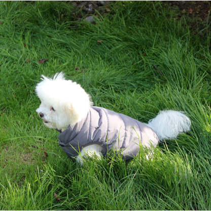 2 Layers Fleece Lined Warm Dog Jacket For Puppy Winter Cold Weather,Soft Windproof Small Dog Coat-Paw Print Pad