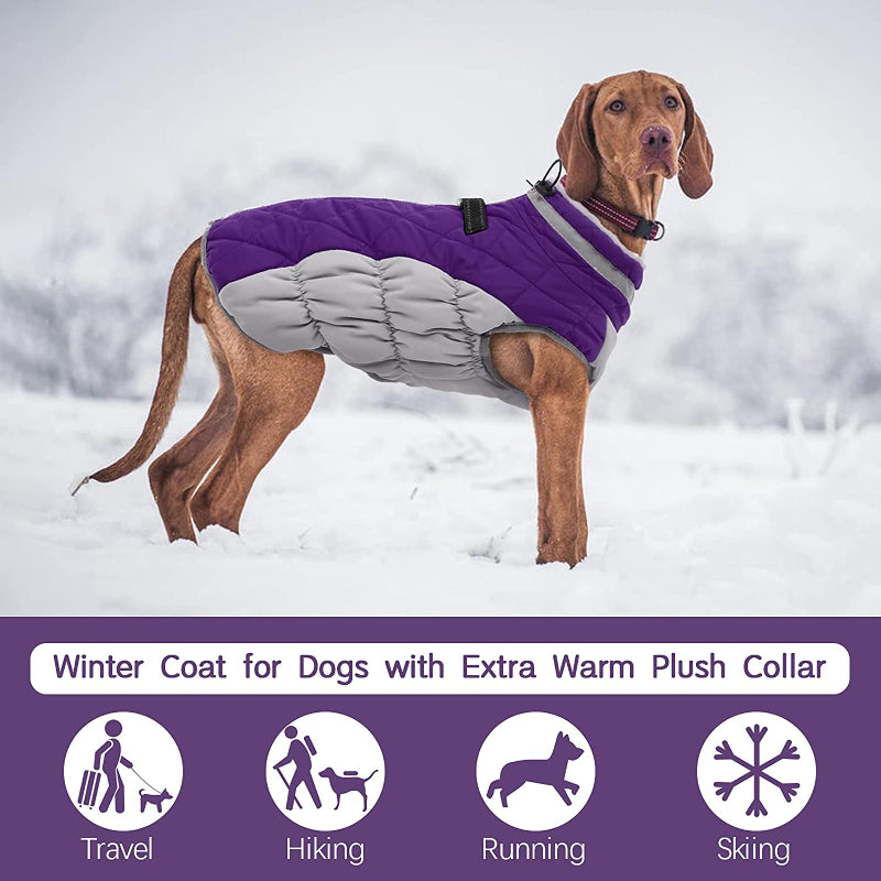 Padded Vest Jacket Dog Winter Coat Windproof Warm Winter Dog Jacket-Paw Print Pad