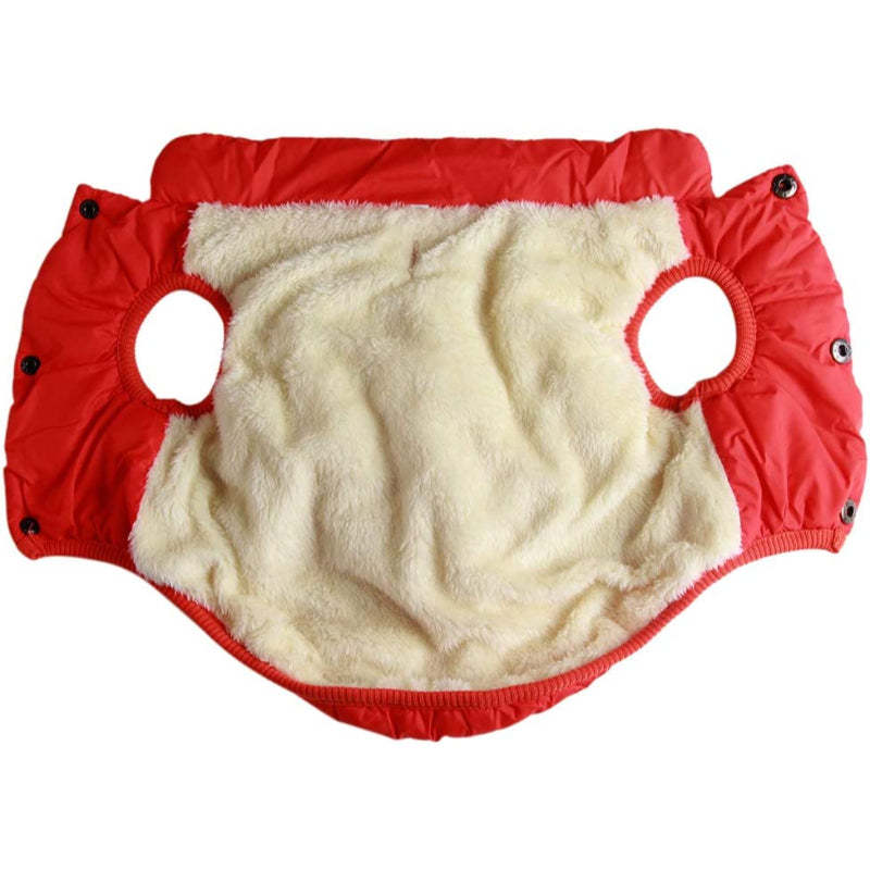 2 Layers Fleece Lined Warm Dog Jacket For Puppy Winter Cold Weather,Soft Windproof Small Dog Coat-Paw Print Pad