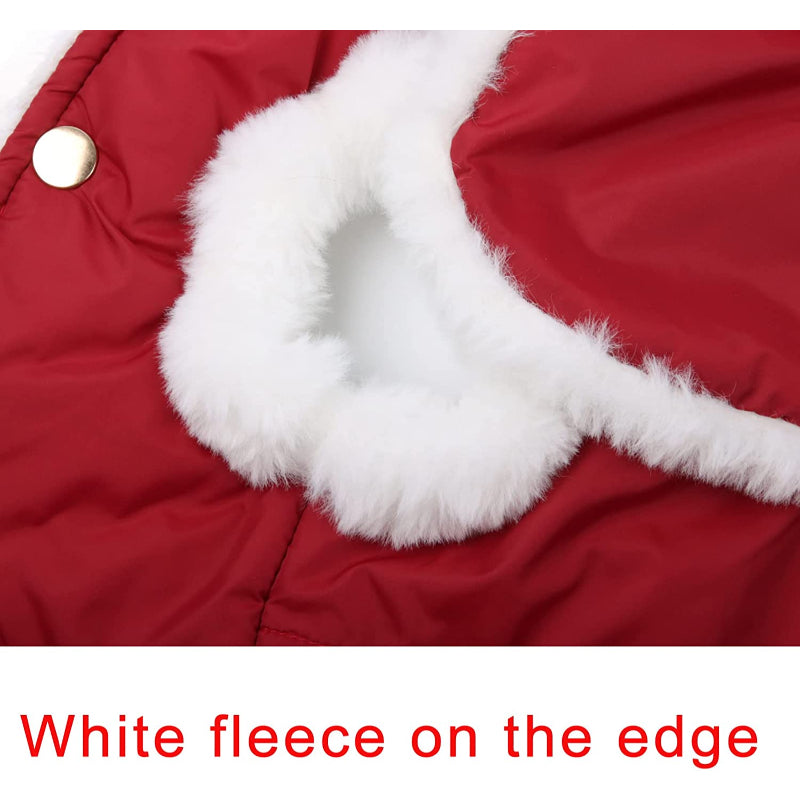 Shawl Design Fleece Lined Warm Dog Jacket For Puppy Winter Cold Weather,Soft Windproof Small Dog Coat-Paw Print Pad