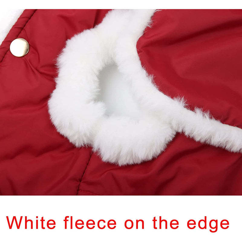 Shawl Design Fleece Lined Warm Dog Jacket For Puppy Winter Cold Weather,Soft Windproof Small Dog Coat-Paw Print Pad