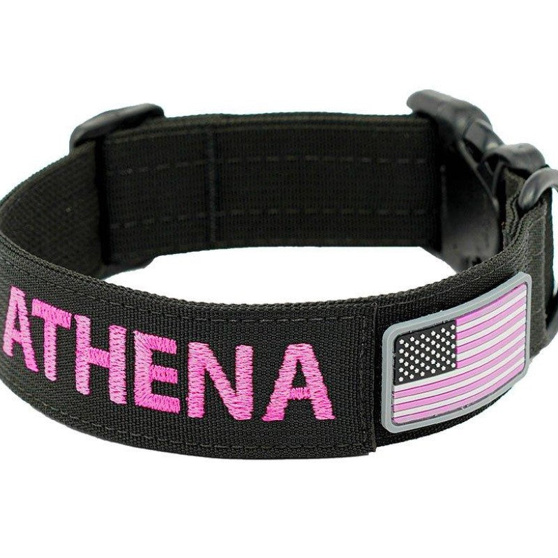 Adjustable Tactical Dog Collar-Paw Print Pad