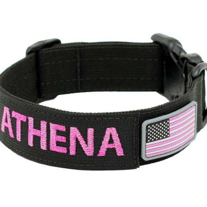 Adjustable Tactical Dog Collar-Paw Print Pad