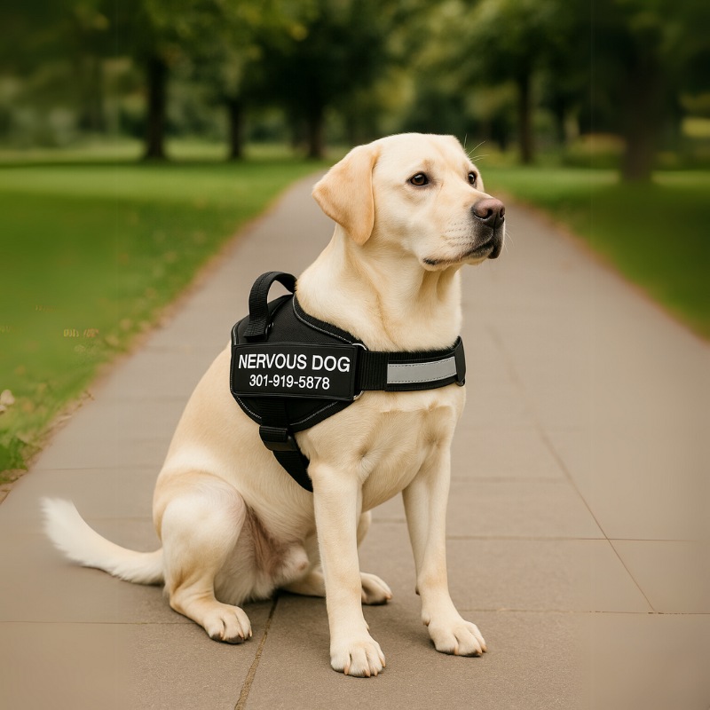 Custom No Pull Dog Harness with Personalized Name Patch-Paw Print Pad