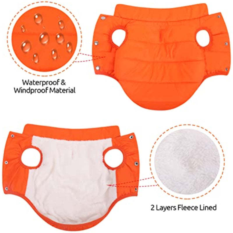 Windproof Dog Winter Coat Waterproof Dog Jacket Warm Dog-Paw Print Pad