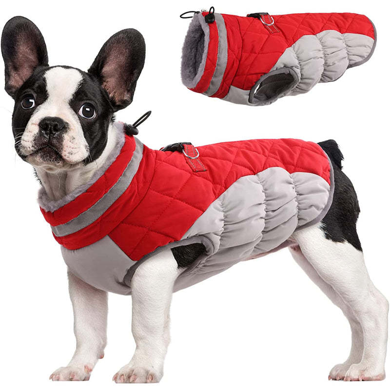 Padded Vest Jacket Dog Winter Coat Windproof Warm Winter Dog Jacket-Paw Print Pad