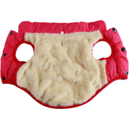 2 Layers Fleece Lined Warm Dog Jacket For Puppy Winter Cold Weather,Soft Windproof Small Dog Coat-Paw Print Pad