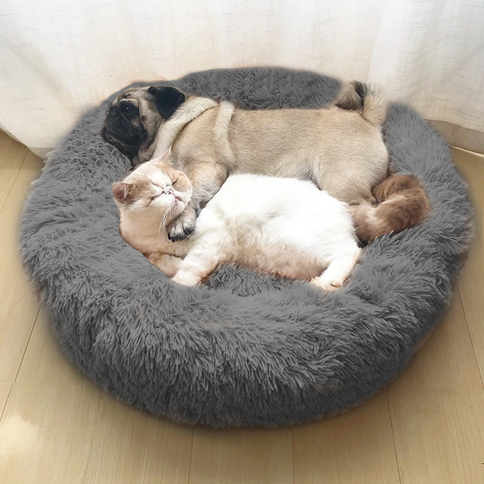 Donut Shape Cat And Dog Bed-Paw Print Pad