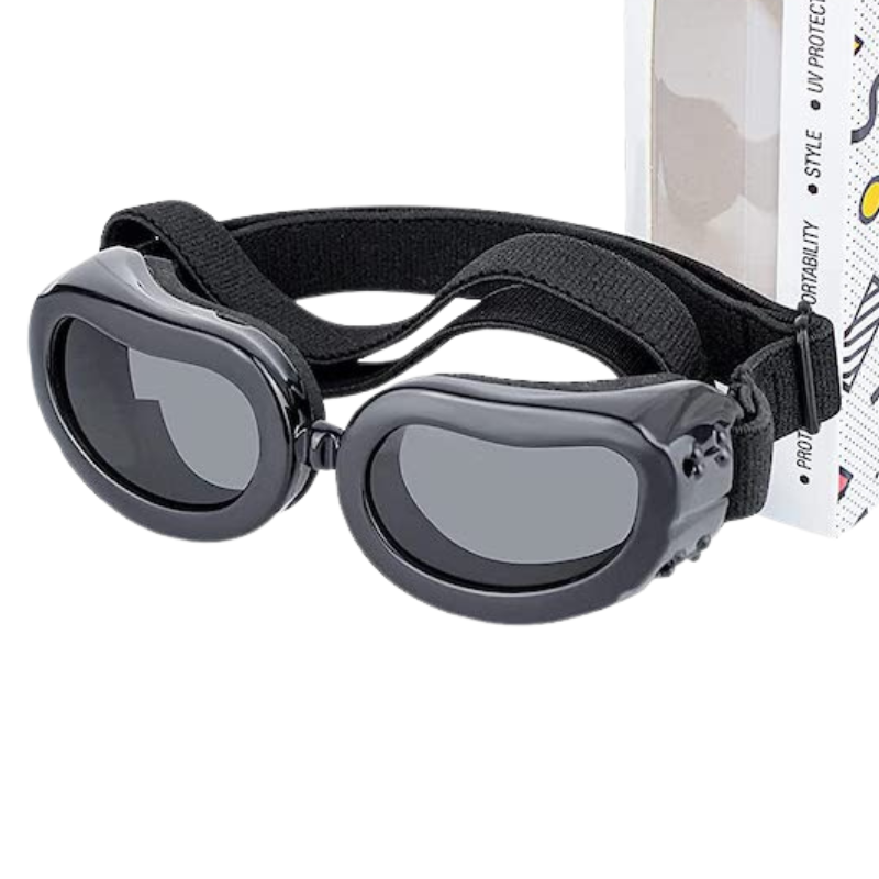 Dog Sunglasses Small Breed Dogs Goggles UV Protection Eye Wear Windproof Anti-Fog Pet Glasses For Doggy About Over 5lbs, White-Paw Print Pad