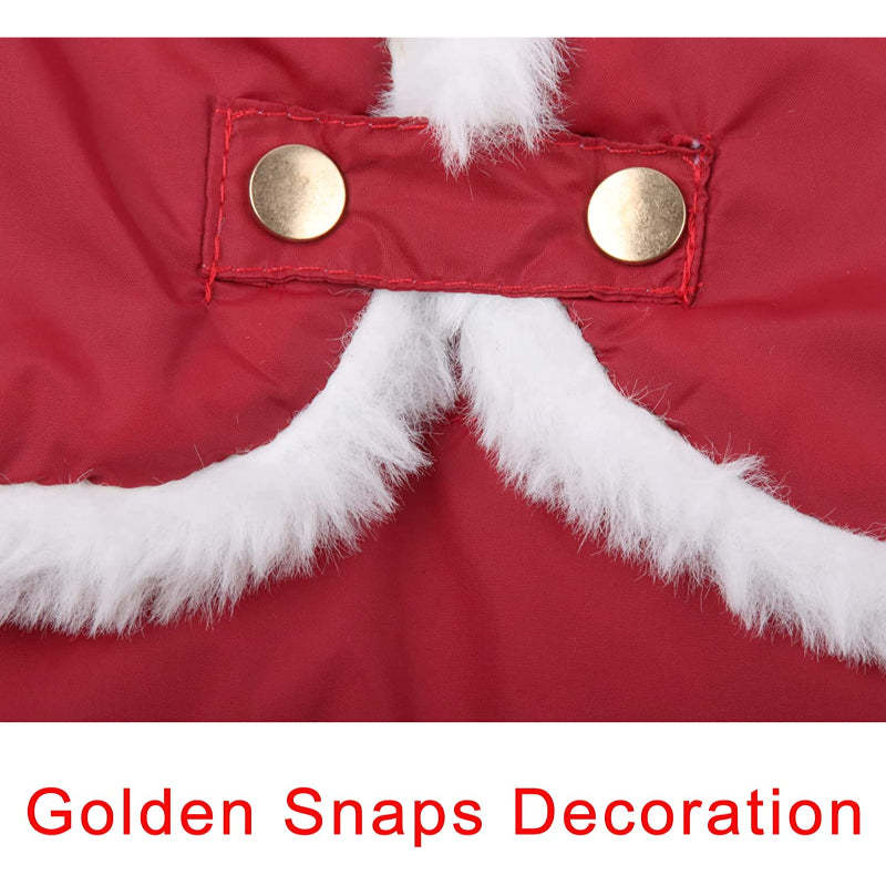 Shawl Design Fleece Lined Warm Dog Jacket For Puppy Winter Cold Weather,Soft Windproof Small Dog Coat-Paw Print Pad