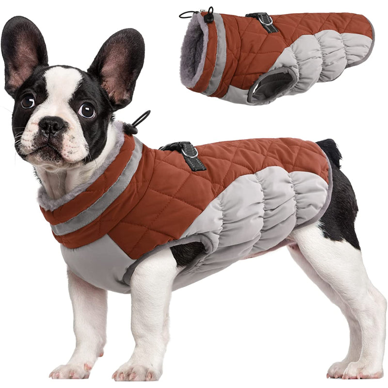 Padded Vest Jacket Dog Winter Coat Windproof Warm Winter Dog Jacket-Paw Print Pad