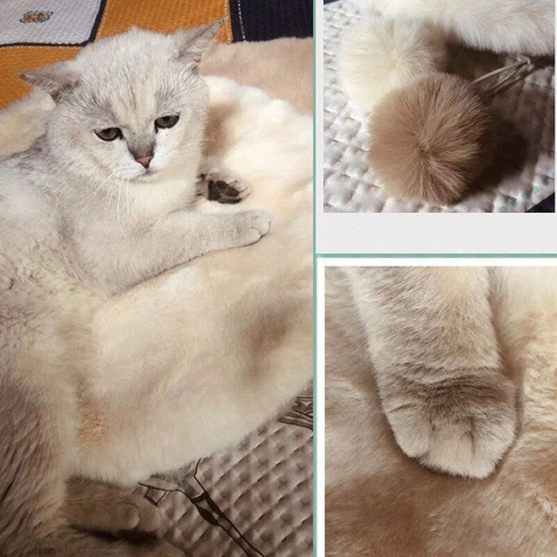 Comfy Round Cat Mat-Paw Print Pad
