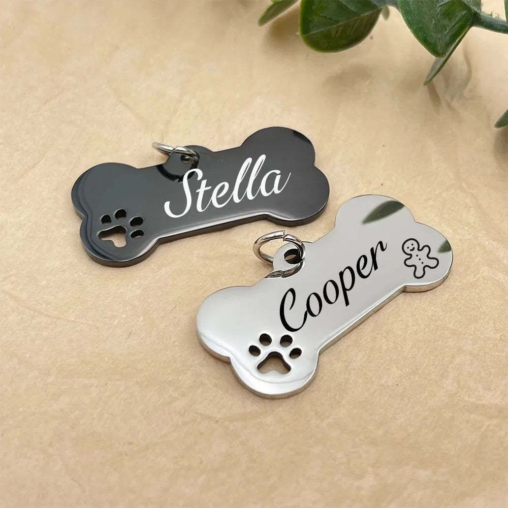 Personalized Pet Name Tag Pendant For Dog Collar-Paw Print Pad