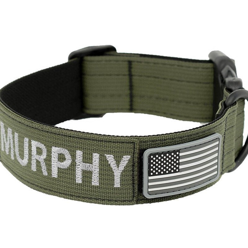 Adjustable Tactical Dog Collar-Paw Print Pad