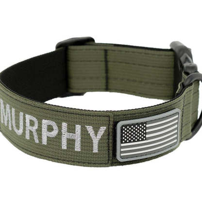 Adjustable Tactical Dog Collar-Paw Print Pad