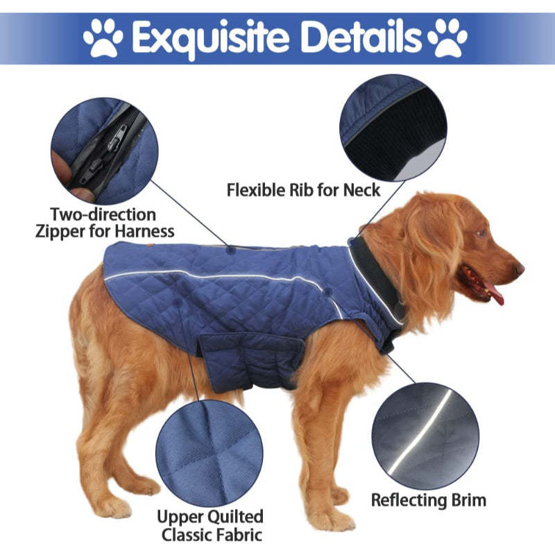 Dog Jackets For Winter, Cold Weather Coats For Dogs, Soft Winter Jackets, Dog Winter Vest For Small Medium Large Dogs-Paw Print Pad