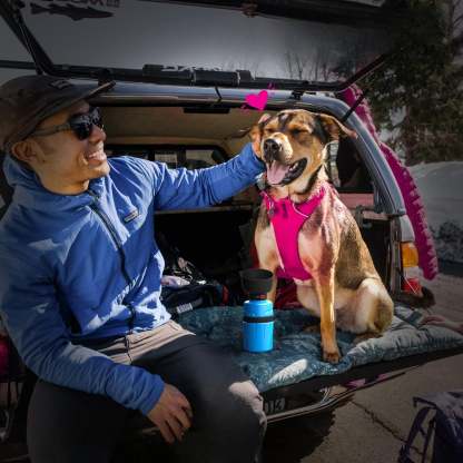Leak Proof Portable Pet Water Bottle-Paw Print Pad
