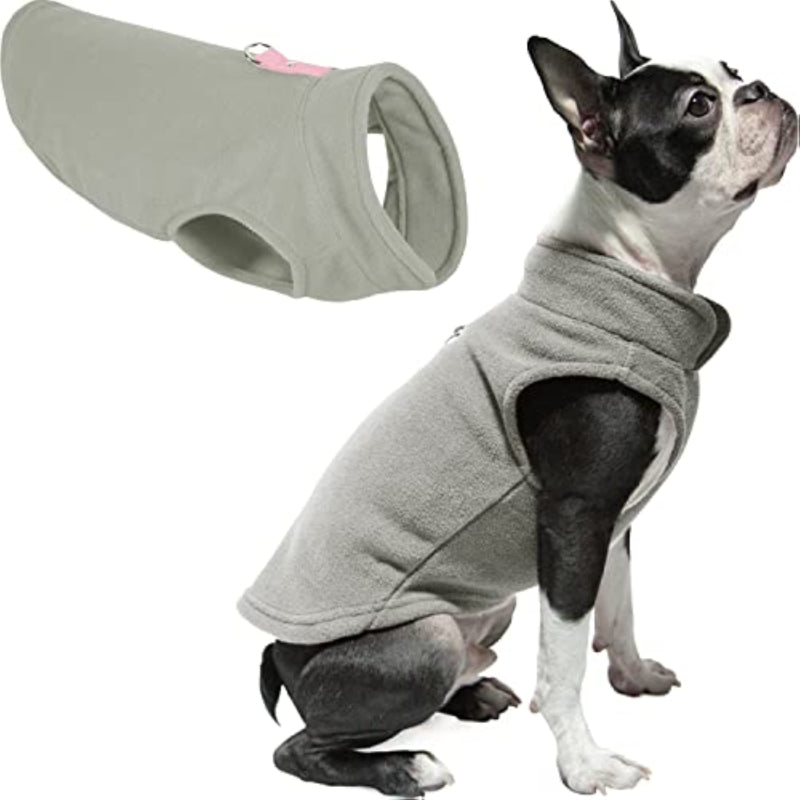 Fleece Vest Dog Sweater Warm Pullover Fleece Dog Jacket-Paw Print Pad