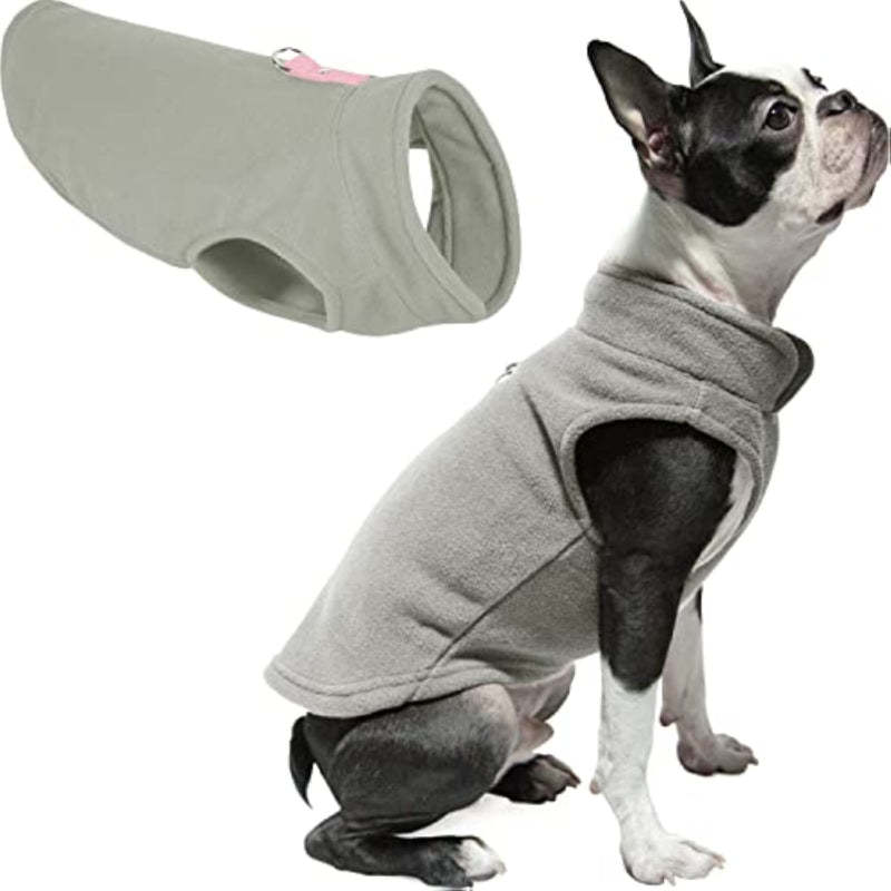 Fleece Vest Dog Sweater Warm Pullover Fleece Dog Jacket-Paw Print Pad