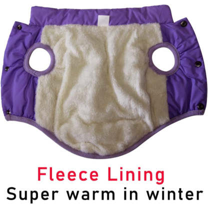 2 Layers Fleece Lined Warm Dog Jacket For Puppy Winter Cold Weather,Soft Windproof Small Dog Coat-Paw Print Pad