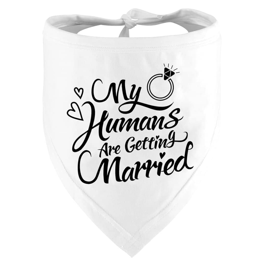 My Humans Are Getting Married Dog Bandana, Wedding Photo Prop, Pet Scarf, Dog Engagement Announcement, Pet Accessories-Paw Print Pad