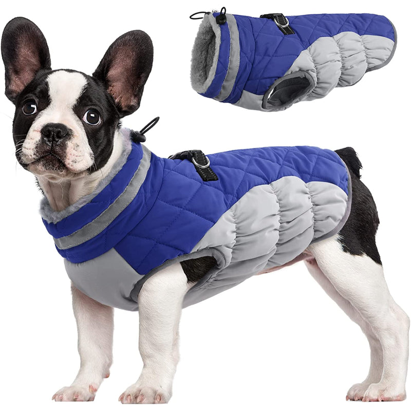 Padded Vest Jacket Dog Winter Coat Windproof Warm Winter Dog Jacket-Paw Print Pad