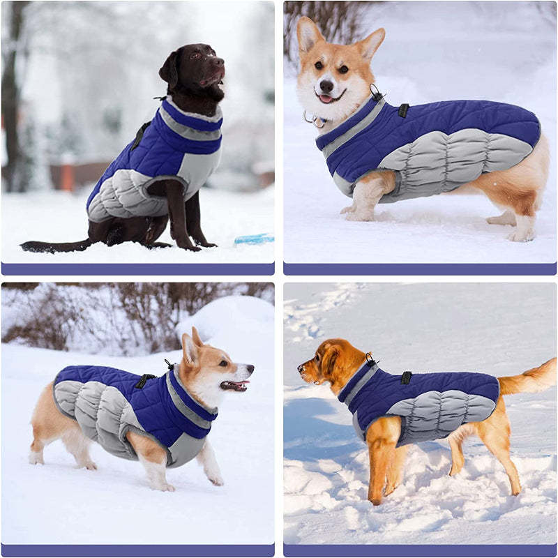 Padded Vest Jacket Dog Winter Coat Windproof Warm Winter Dog Jacket-Paw Print Pad