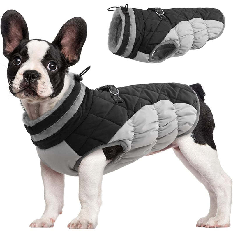 Padded Vest Jacket Dog Winter Coat Windproof Warm Winter Dog Jacket-Paw Print Pad