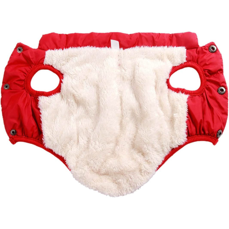 2 Layers Fleece Lined Warm Dog Jacket For Puppy Winter Cold Weather,Soft Windproof Small Dog Coat-Paw Print Pad