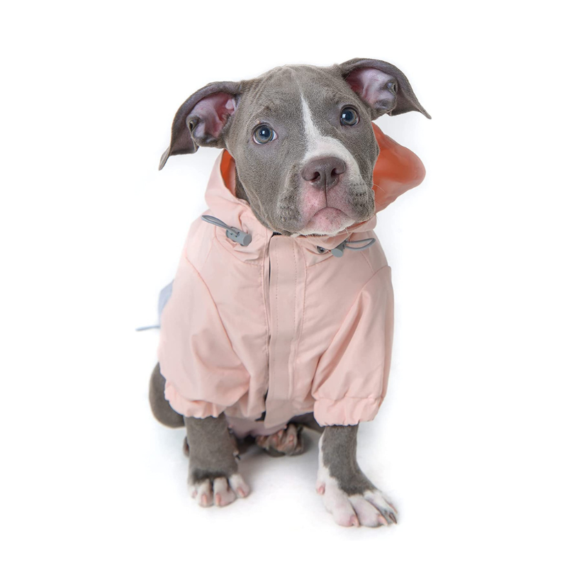 Waterproof Dog Coat With Hoodie Dog With Leash Hole-Paw Print Pad