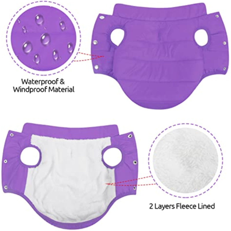 Windproof Dog Winter Coat Waterproof Dog Jacket Warm Dog-Paw Print Pad