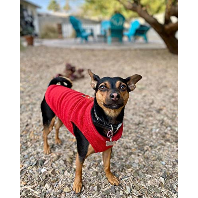 Fleece Vest Dog Sweater Fleece Dog Jacket With Cold Weather Clothes-Paw Print Pad