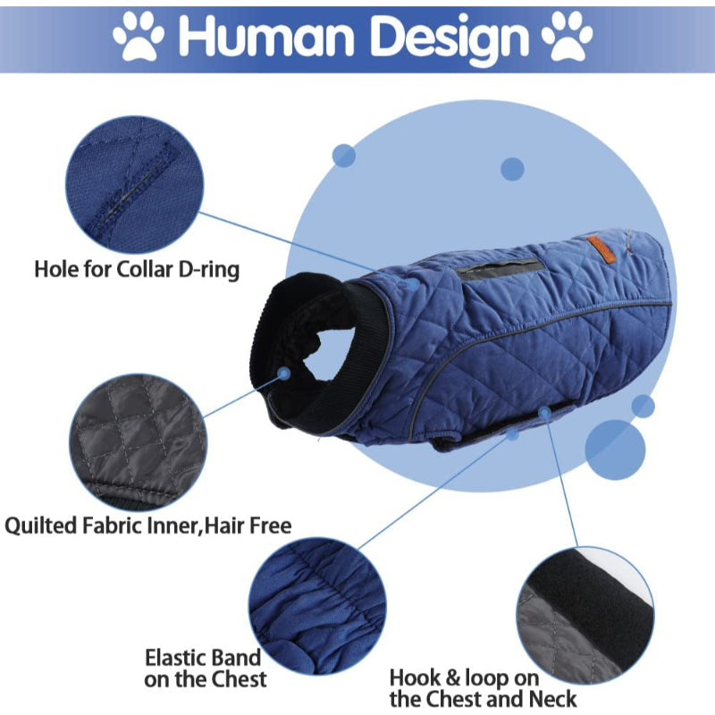 Dog Jackets For Winter, Cold Weather Coats For Dogs, Soft Winter Jackets, Dog Winter Vest For Small Medium Large Dogs-Paw Print Pad