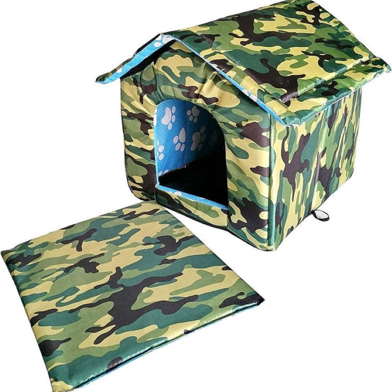 Water Resistant Pet Shelter-Paw Print Pad