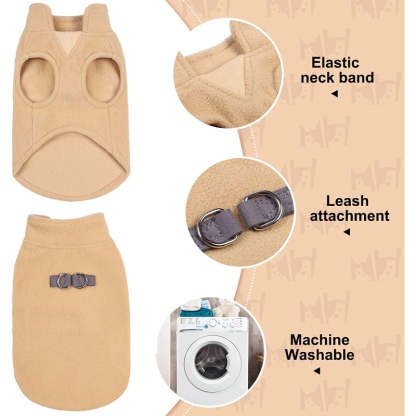 Dog Fleece Vest Sweater Winter Jacket For Small And Medium Dogs-Paw Print Pad