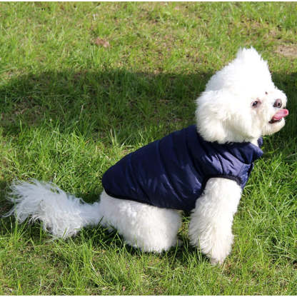 2 Layers Fleece Lined Warm Dog Jacket For Puppy Winter Cold Weather,Soft Windproof Small Dog Coat-Paw Print Pad