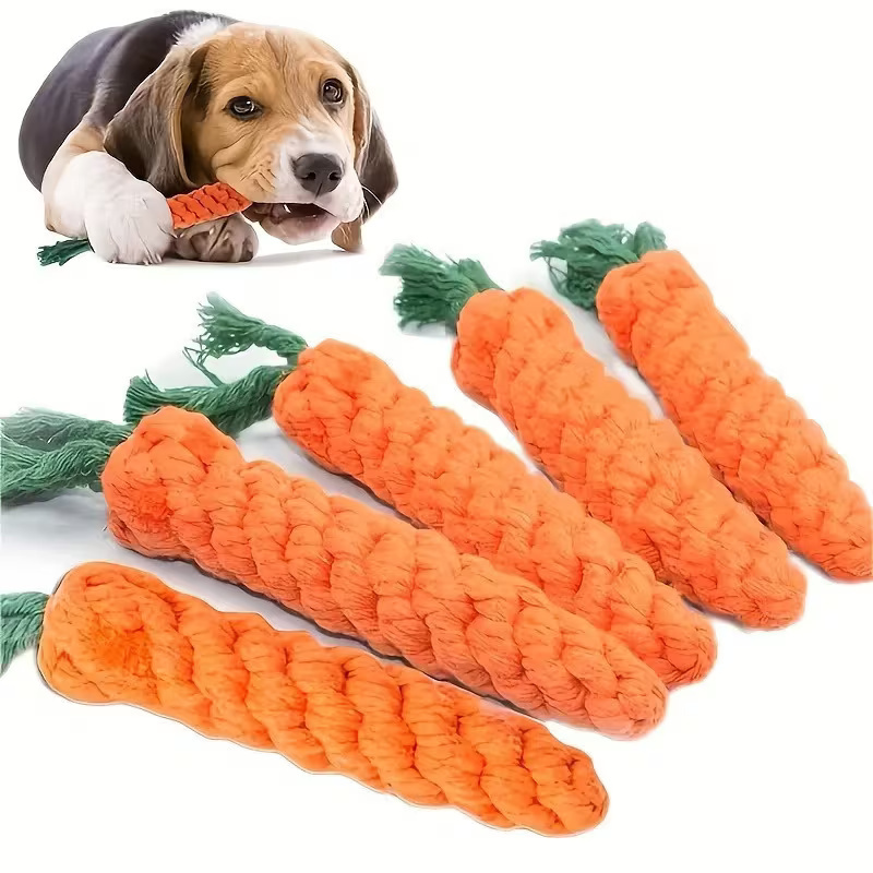 Carrot Design Dog Chew Toy With Tassels