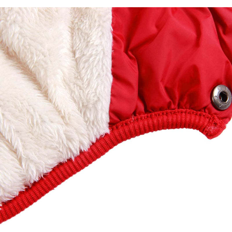 2 Layers Fleece Lined Warm Dog Jacket For Puppy Winter Cold Weather,Soft Windproof Small Dog Coat-Paw Print Pad