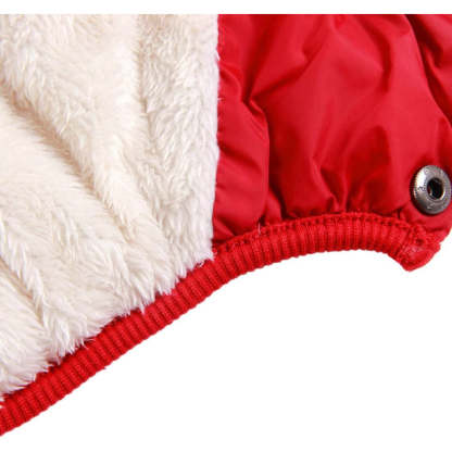 2 Layers Fleece Lined Warm Dog Jacket For Puppy Winter Cold Weather,Soft Windproof Small Dog Coat-Paw Print Pad