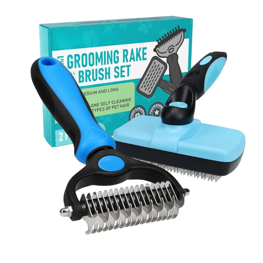 Extra Wide Double Sided Shedding And Dematting Rake For Pet