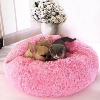 Donut Shape Cat And Dog Bed-Paw Print Pad