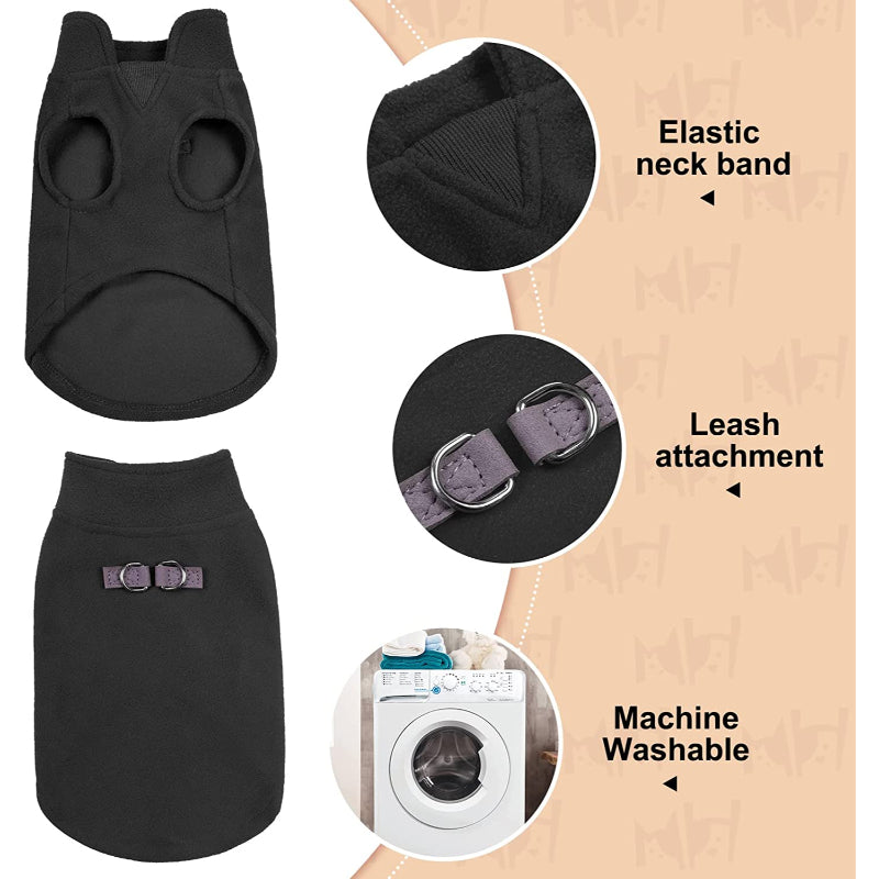 Dog Fleece Vest Sweater Winter Jacket For Small And Medium Dogs-Paw Print Pad