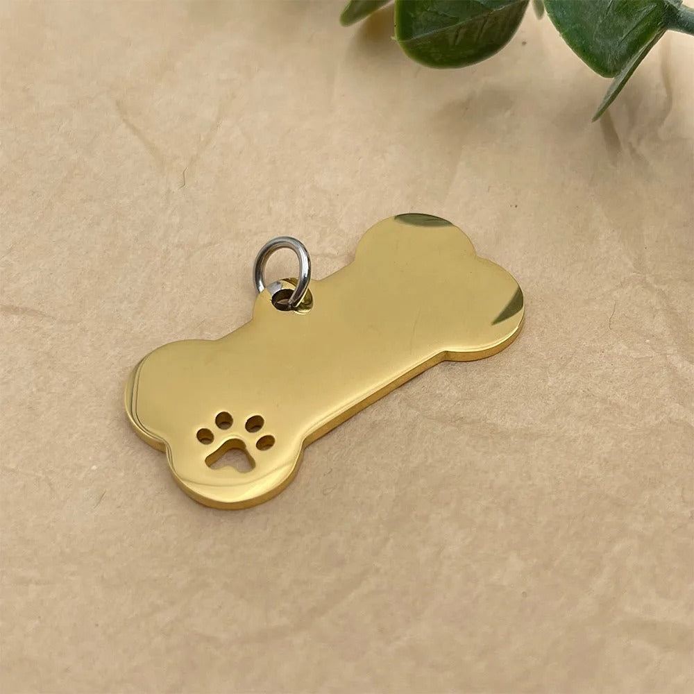 Personalized Pet Name Tag Pendant For Dog Collar-Paw Print Pad